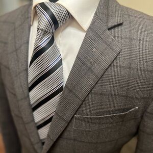 Sartorial Beneton Gray Glen Plaid Sport Coat Blazer Jacket gray Men